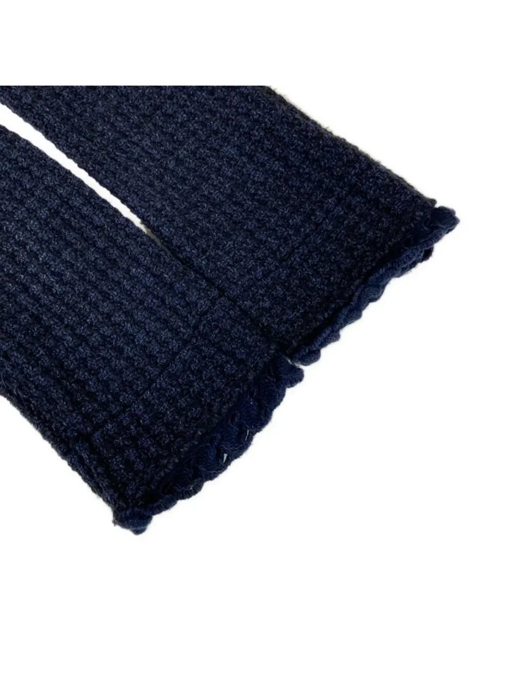 Chanel Cardigan 36 S Navy Spring Autumn Cotton Silk
